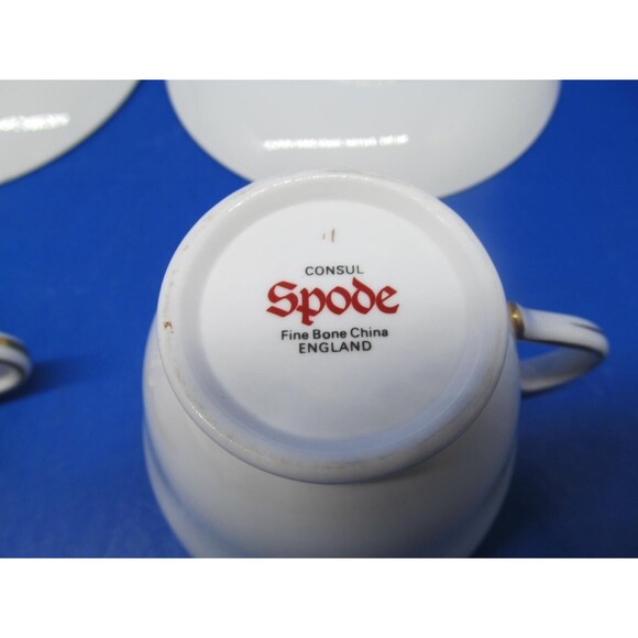 Spode Consul Cobalt Set Of 2 Coffee Or Tea Cups And 2 Saucers VGC - Picture 6 of 10